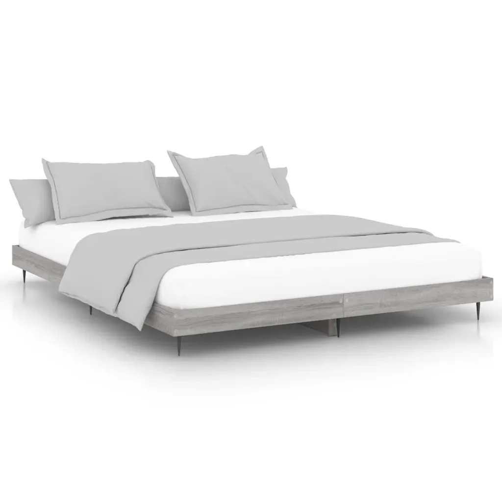 Letto matrimoniale | Letto per adulti | Giroletto Grigio Sonoma 140x200 cm in Legno Multistrato