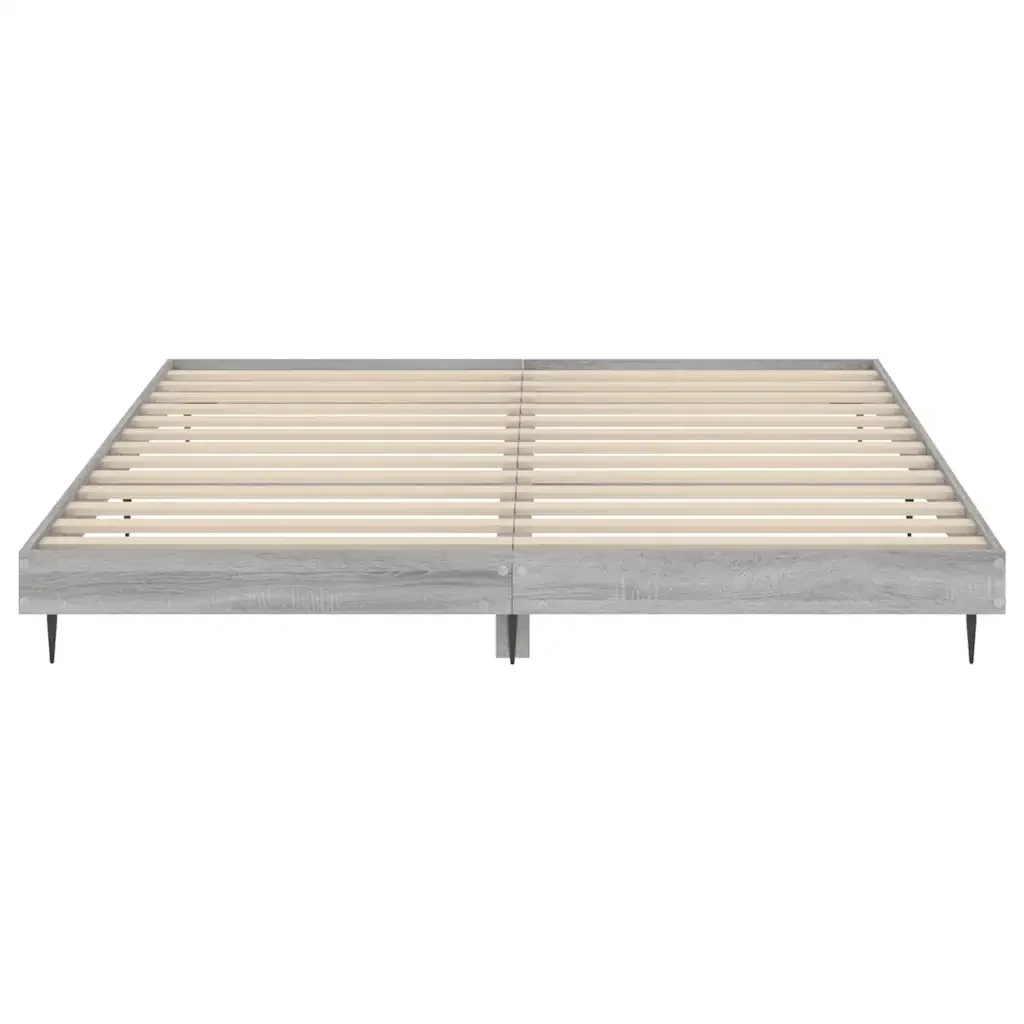Letto matrimoniale | Letto per adulti | Giroletto Grigio Sonoma 140x200 cm in Legno Multistrato - Image 6