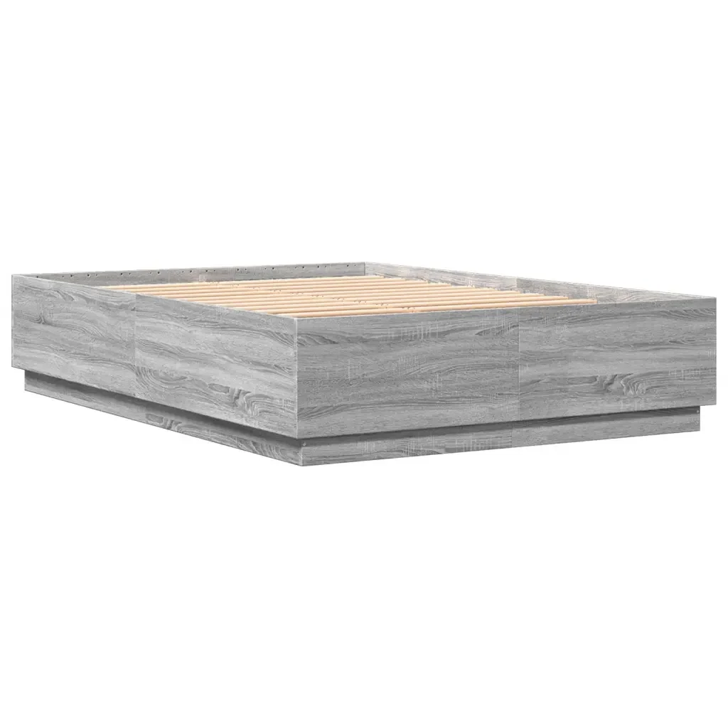 Letto matrimoniale | Letto per adulti | Giroletto Grigio Sonoma 140x200 cm in Legno Multistrato - Image 6