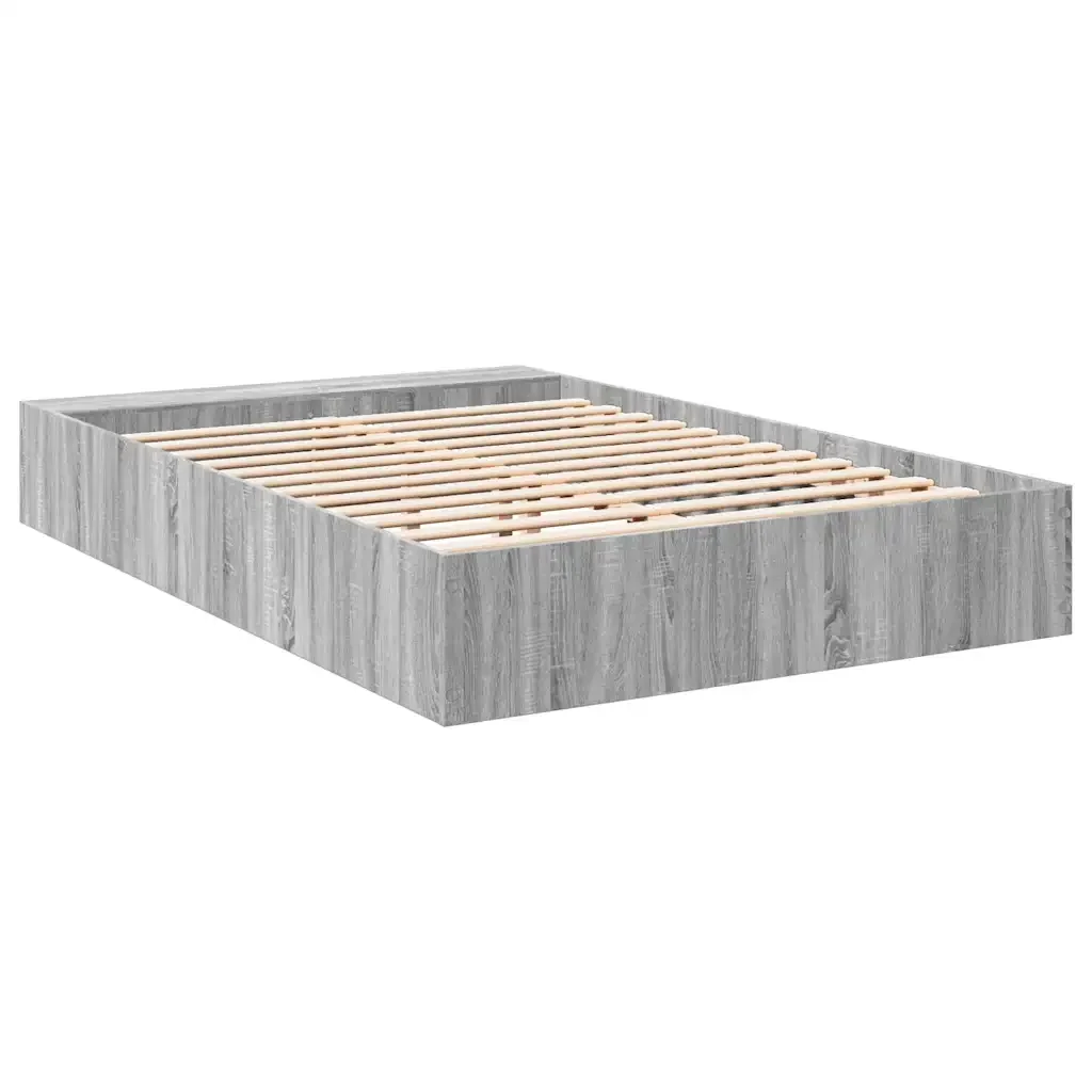 Letto matrimoniale | Letto per adulti | Giroletto Grigio Sonoma 150x200 cm in Legno Multistrato - Image 6