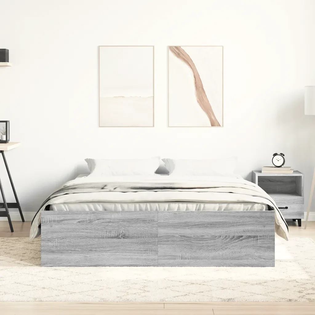 Letto matrimoniale | Letto per adulti | Giroletto Grigio Sonoma 160x200 cm - Image 4