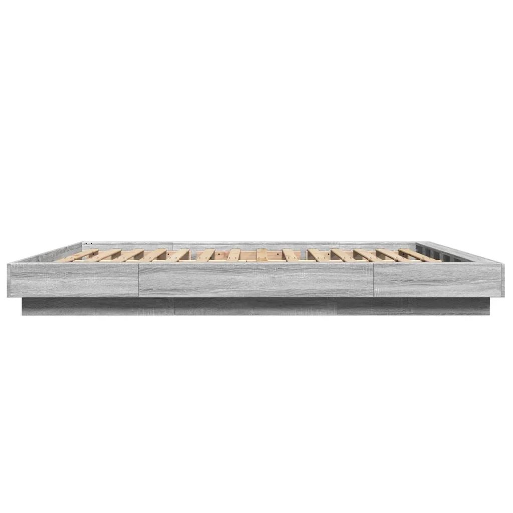 Letto matrimoniale | Letto per adulti | Giroletto Grigio Sonoma 160x200 cm in Legno Multistrato - Image 5