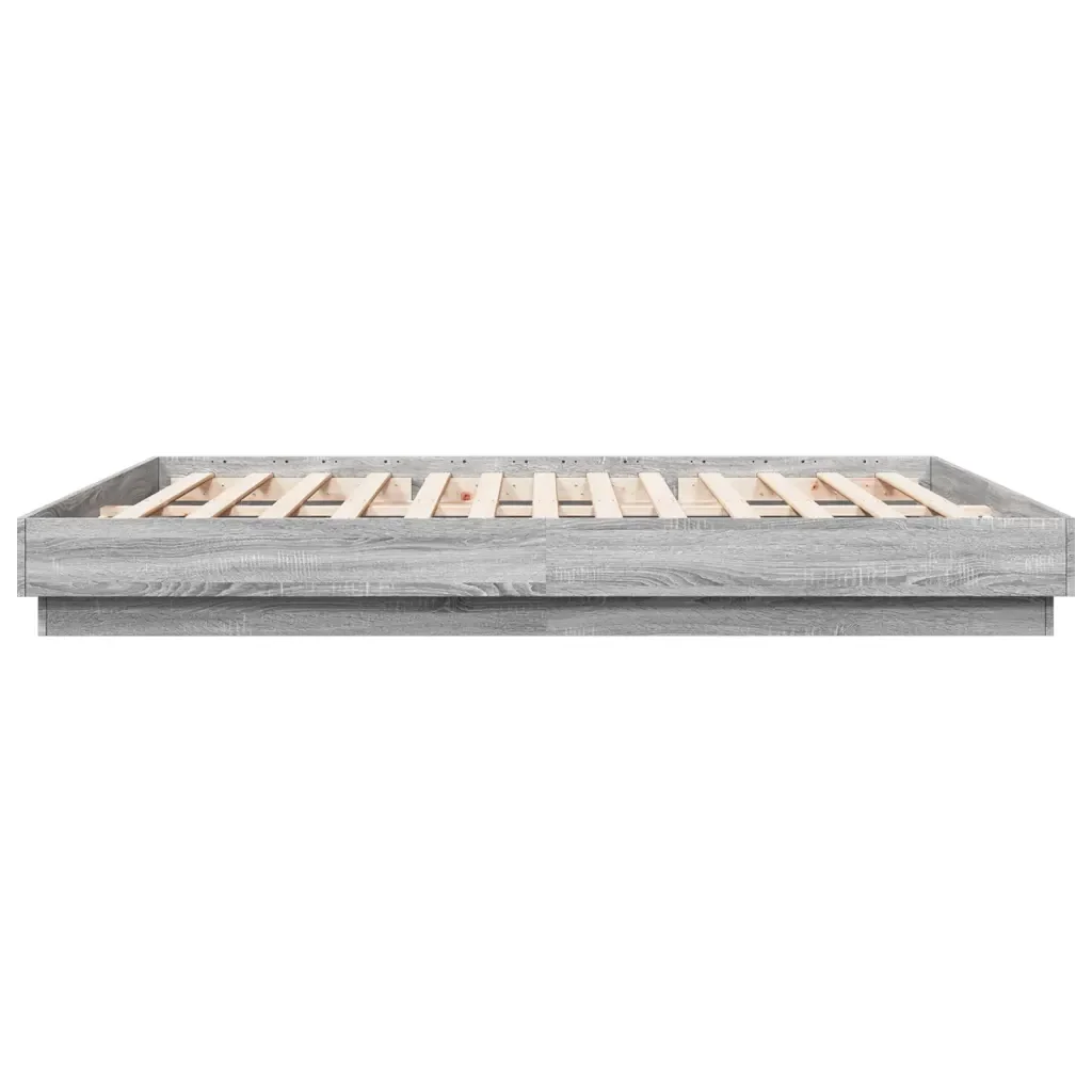 Letto matrimoniale | Letto per adulti | Giroletto Grigio Sonoma 180x200 cm in Legno Multistrato - Image 5