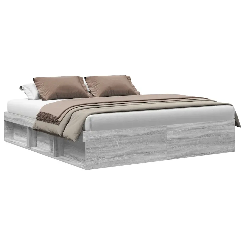 Letto matrimoniale | Letto per adulti | Giroletto Grigio Sonoma 180x200 cm Super King