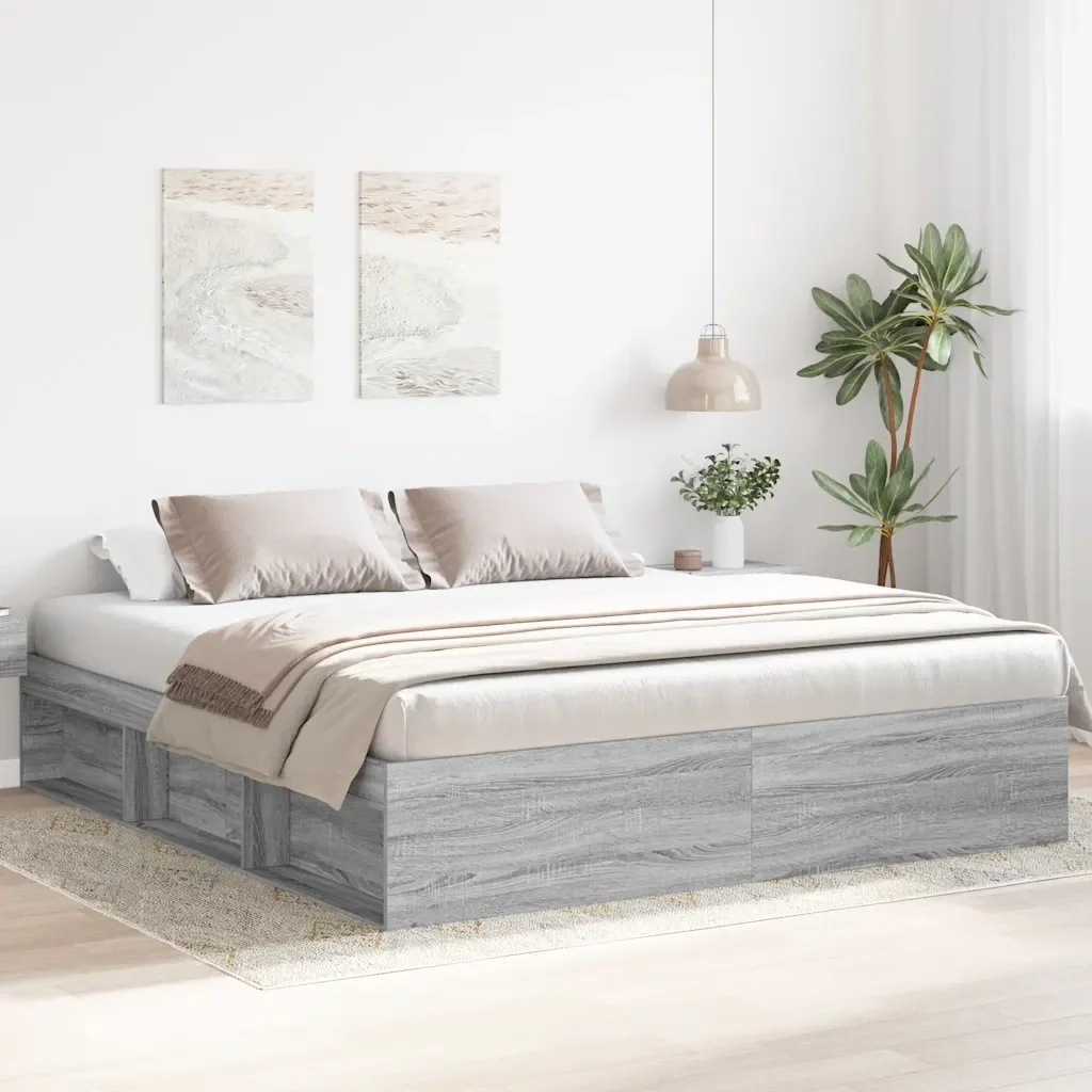 Letto matrimoniale | Letto per adulti | Giroletto Grigio Sonoma 180x200 cm Super King - Image 2