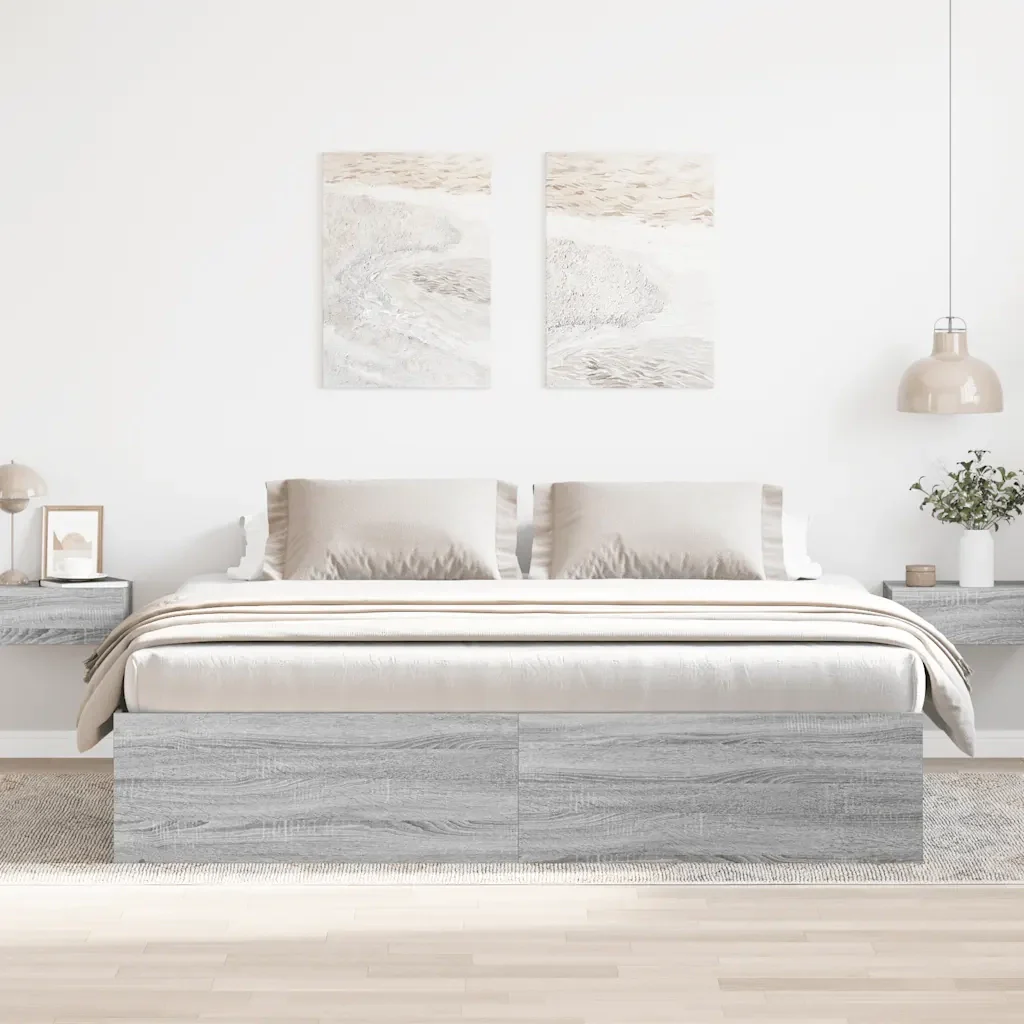 Letto matrimoniale | Letto per adulti | Giroletto Grigio Sonoma 180x200 cm Super King - Image 3