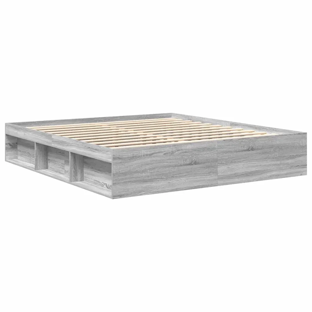 Letto matrimoniale | Letto per adulti | Giroletto Grigio Sonoma 180x200 cm Super King - Image 7