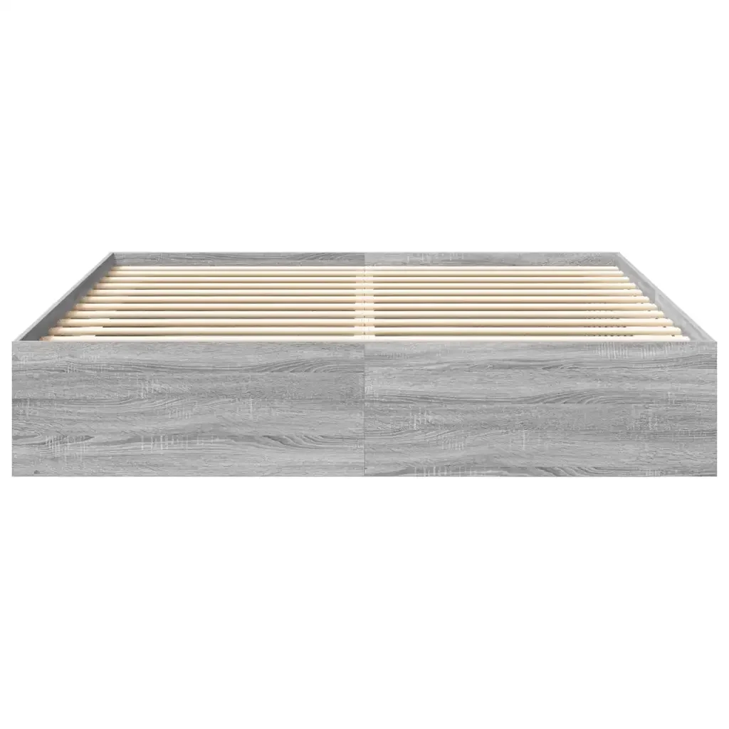 Letto matrimoniale | Letto per adulti | Giroletto Grigio Sonoma 200x200 cm - Image 5