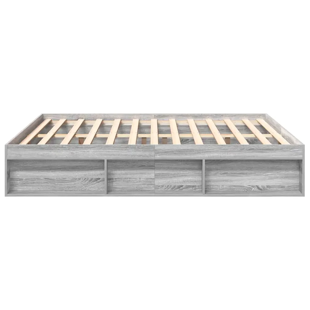 Letto matrimoniale | Letto per adulti | Giroletto Grigio Sonoma 200x200 cm - Image 6