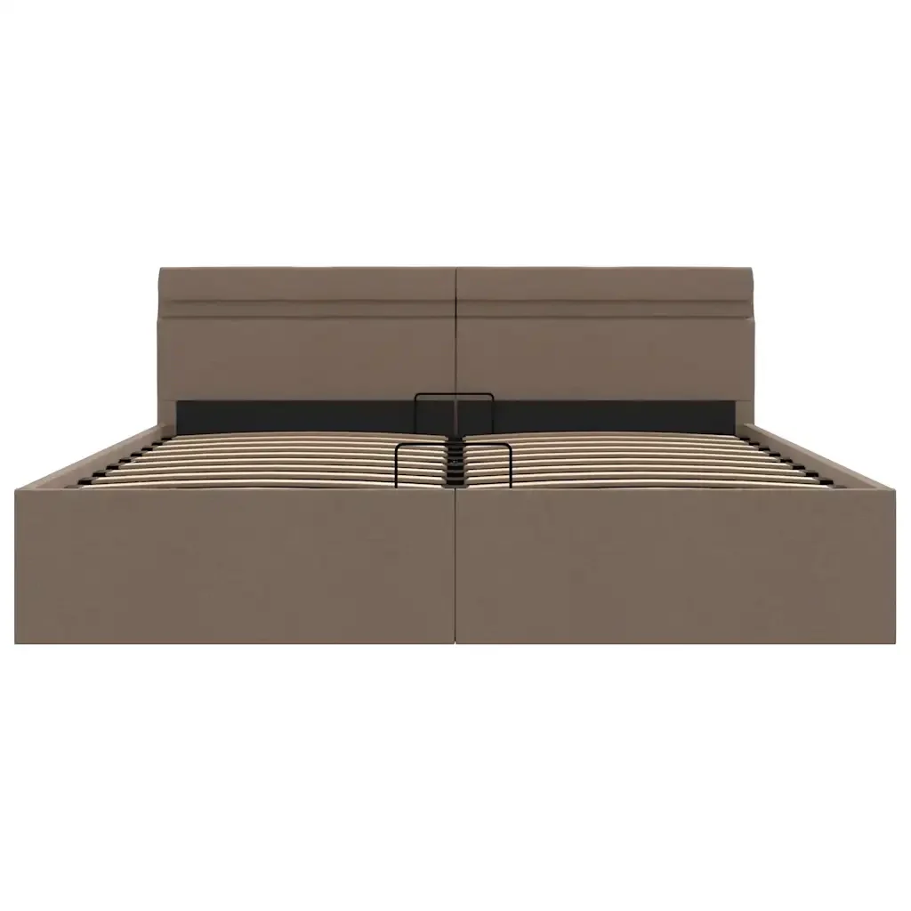 Letto matrimoniale | Letto per adulti | Giroletto Idraulico Contenitore LED Tortora Tessuto 160x200cm - Image 6