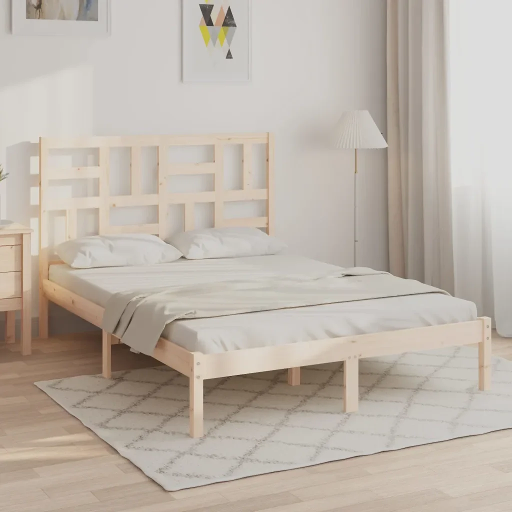 Letto matrimoniale | Letto per adulti | Giroletto in Legno Massello 120x190 cm Small Double - Image 2