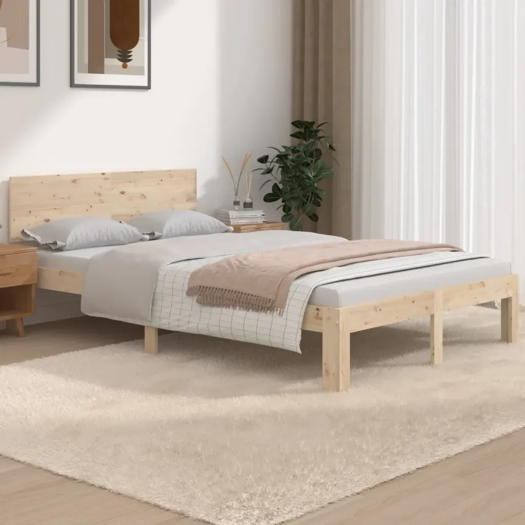 Letto matrimoniale | Letto per adulti | Giroletto in Legno Massello 120x190 cm Small Double - Image 2