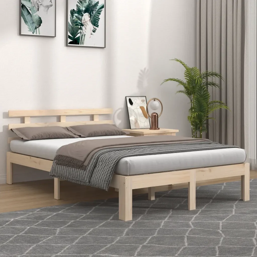 Letto matrimoniale | Letto per adulti | Giroletto in Legno Massello 120x190 cm Small Double - Image 2
