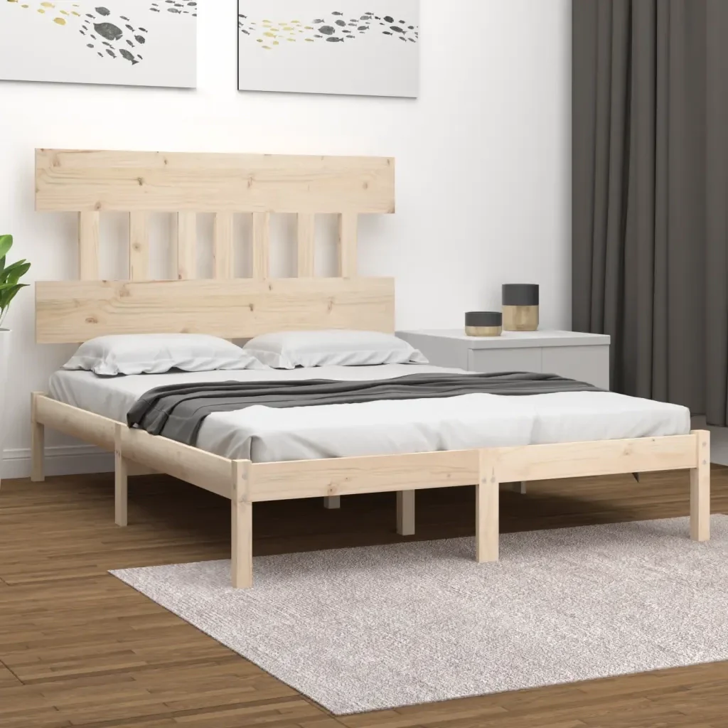 Letto matrimoniale | Letto per adulti | Giroletto in Legno Massello 120x200 cm - Image 2