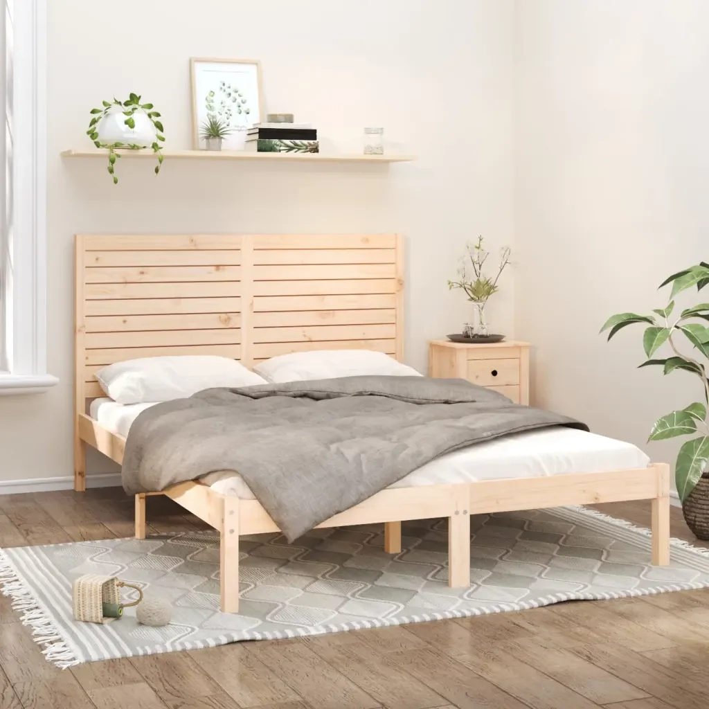 Letto matrimoniale | Letto per adulti | Giroletto in Legno Massello 120x200 cm - Image 2