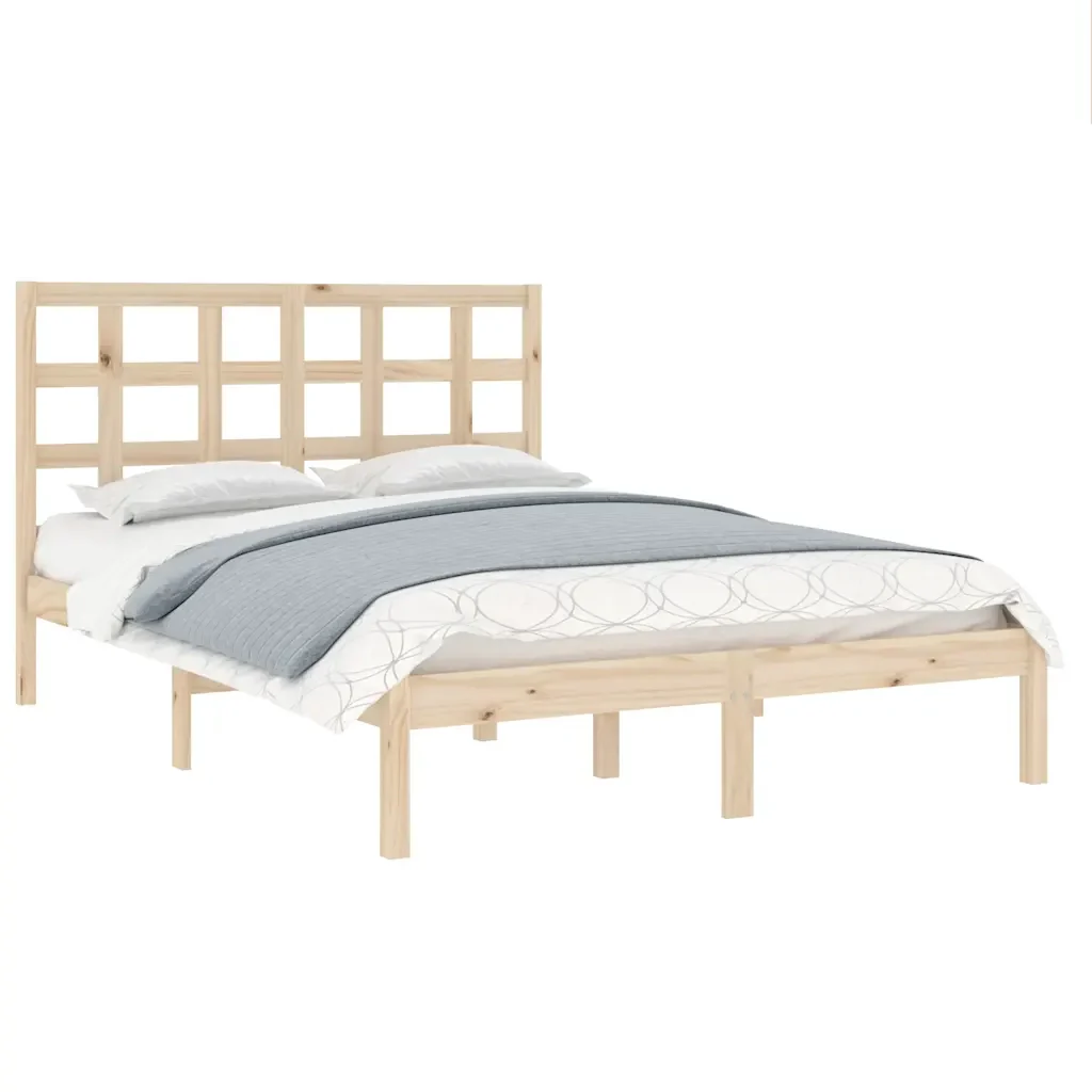Letto matrimoniale | Letto per adulti | Giroletto in Legno Massello 135x190 cm Double - Image 3