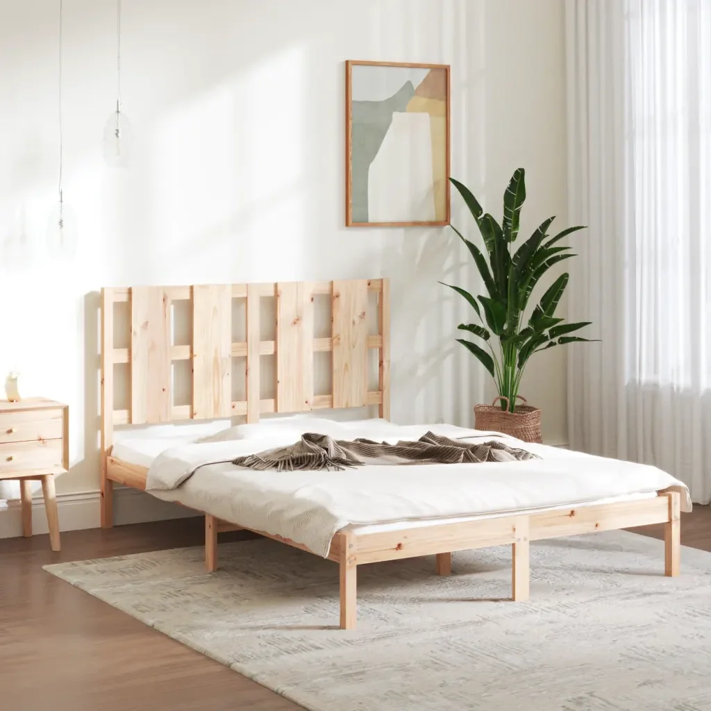 Letto matrimoniale | Letto per adulti | Giroletto in Legno Massello 135x190 cm Double - Image 2