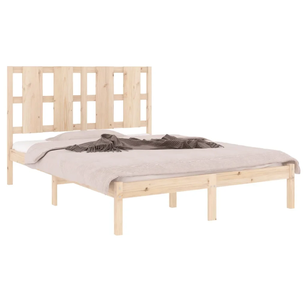 Letto matrimoniale | Letto per adulti | Giroletto in Legno Massello 135x190 cm Double - Image 4