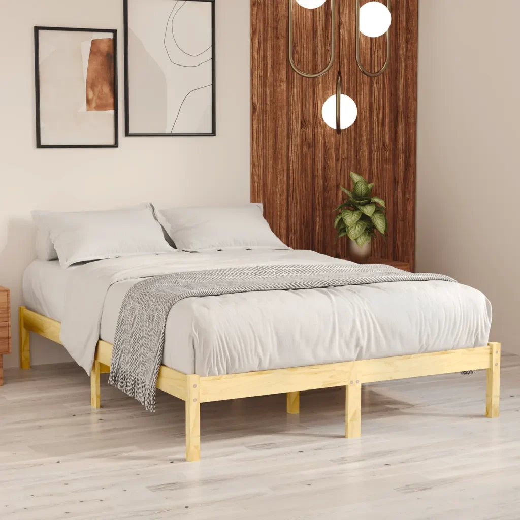 Letto matrimoniale | Letto per adulti | Giroletto in Legno Massello 135x190 cm Double - Image 2