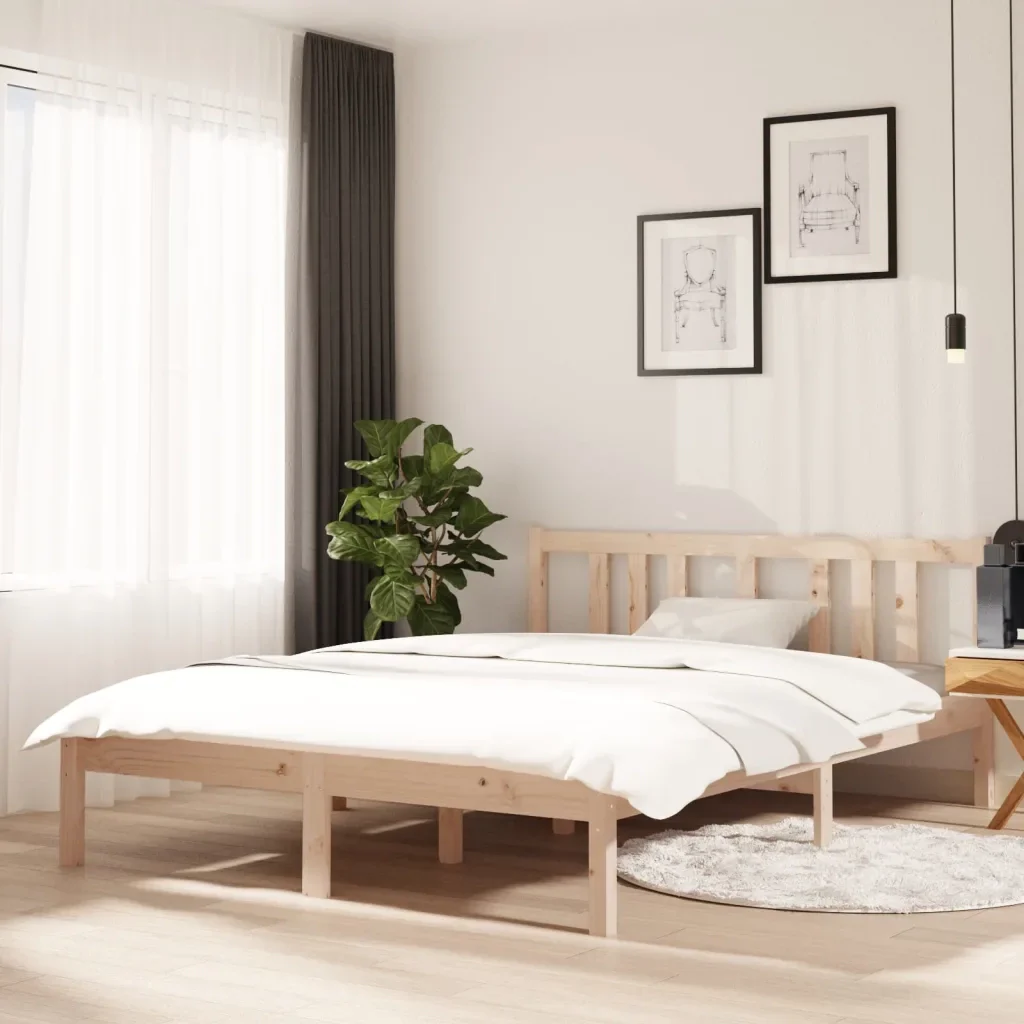 Letto matrimoniale | Letto per adulti | Giroletto in Legno Massello 135x190 cm Double - Image 2