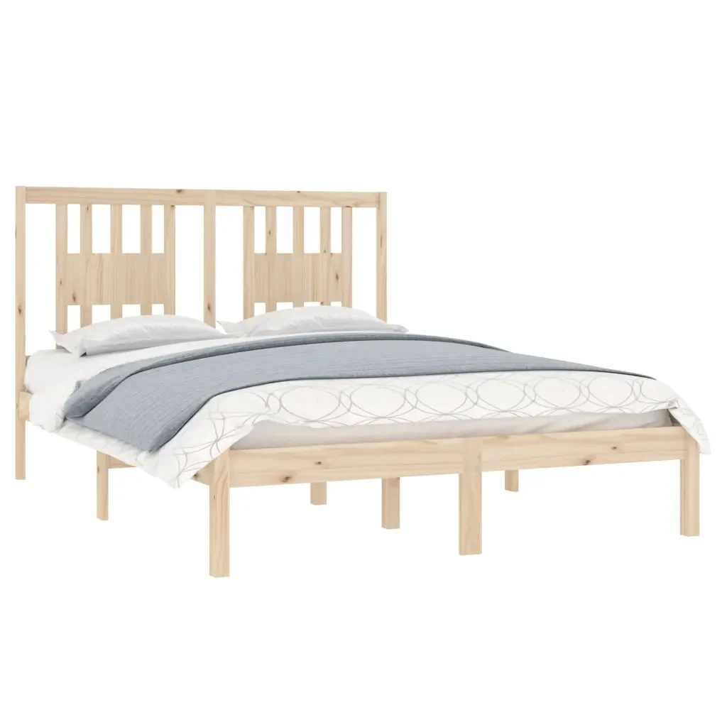 Letto matrimoniale | Letto per adulti | Giroletto in Legno Massello 135x190 cm Double - Image 3