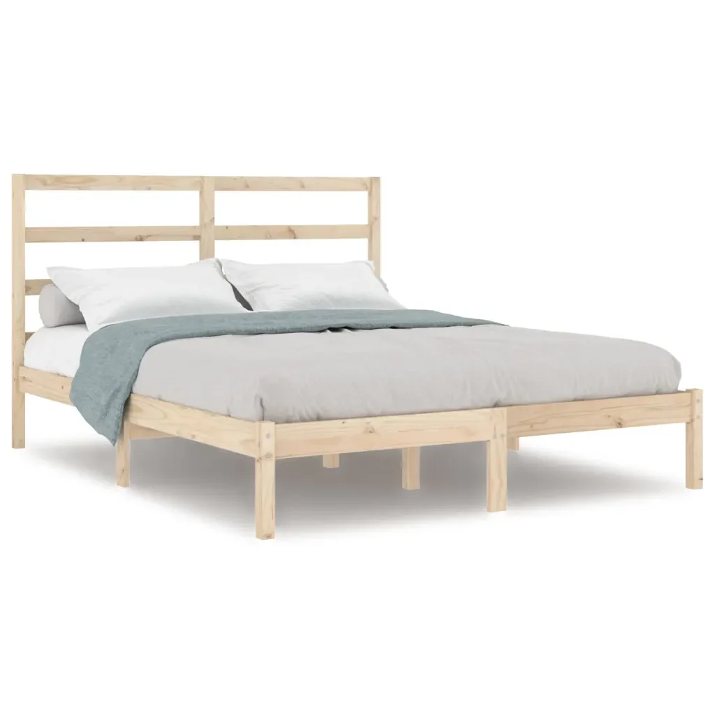 Letto matrimoniale | Letto per adulti | Giroletto in Legno Massello 135x190 cm Double