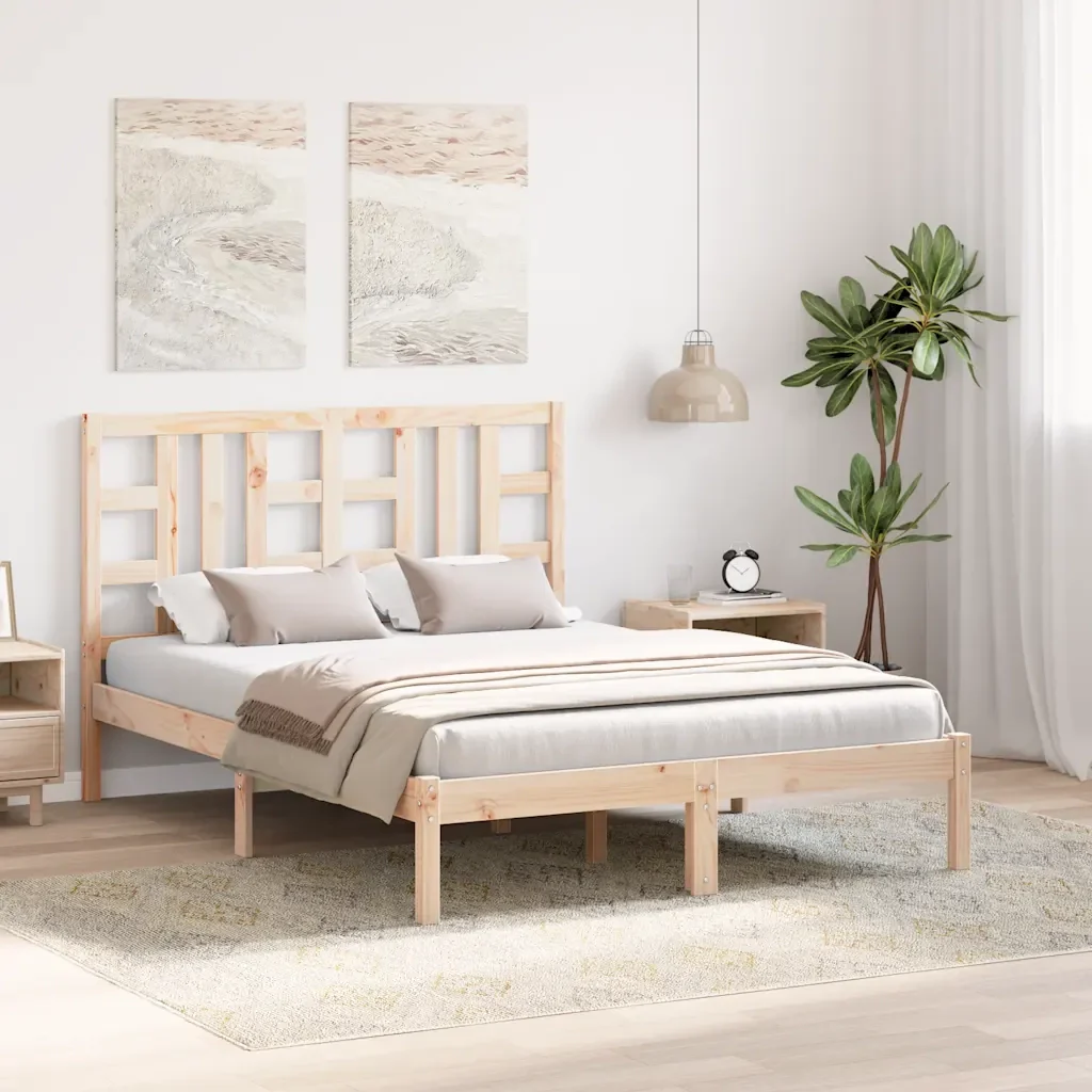 Letto matrimoniale | Letto per adulti | Giroletto in Legno Massello 135x190 cm Double - Image 3