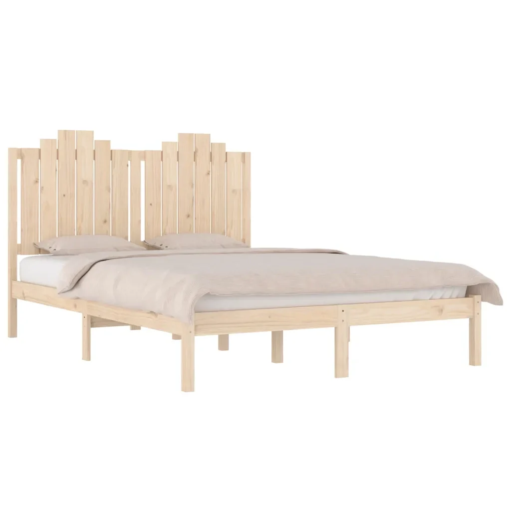 Letto matrimoniale | Letto per adulti | Giroletto in Legno Massello 135x190 cm Small Double - Image 3