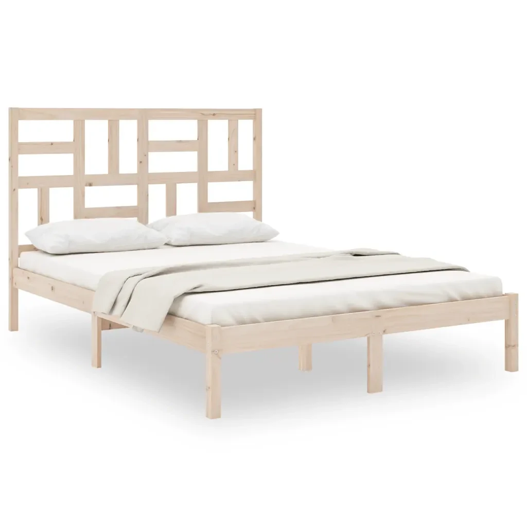Letto matrimoniale | Letto per adulti | Giroletto in Legno Massello 140x190 cm