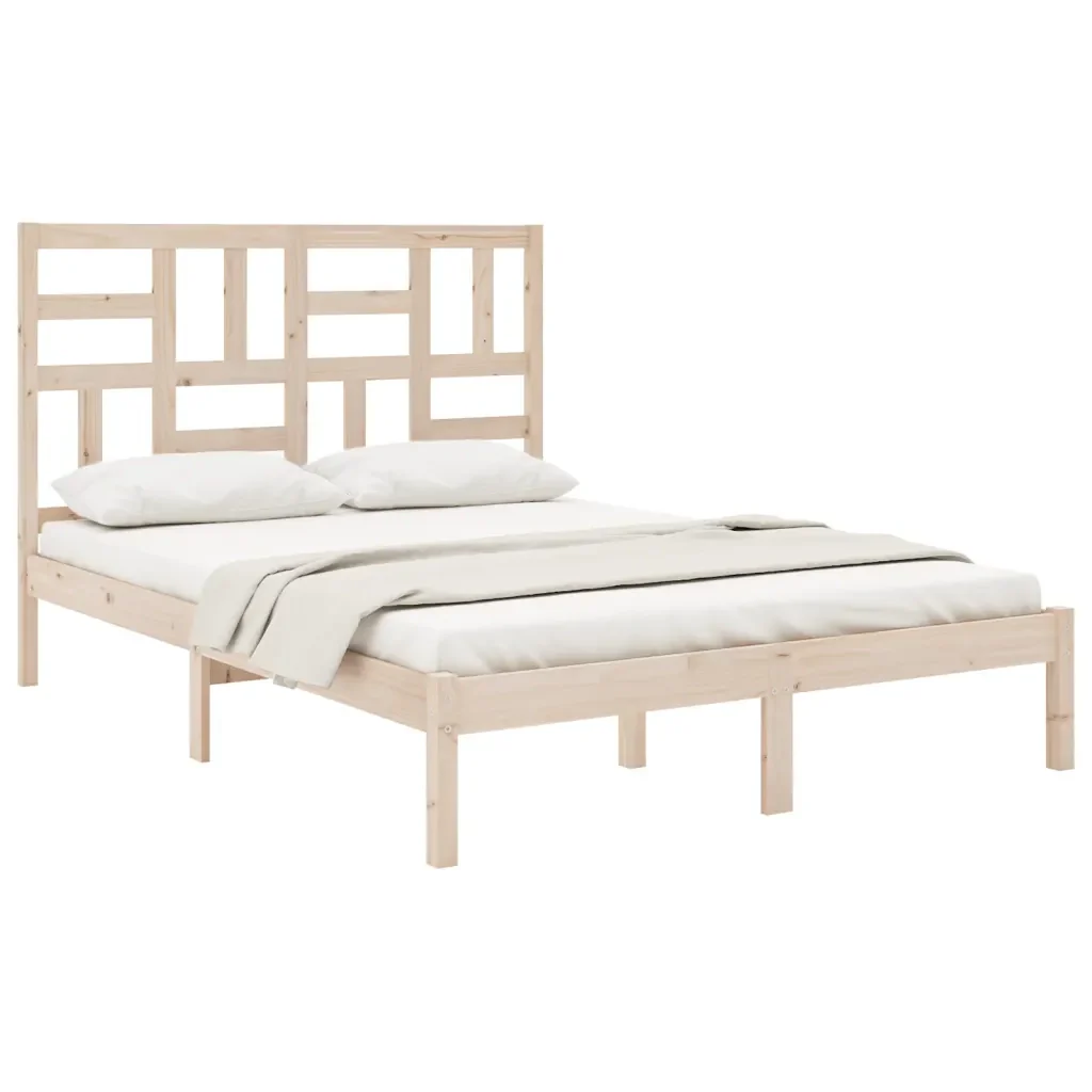 Letto matrimoniale | Letto per adulti | Giroletto in Legno Massello 140x190 cm - Image 3