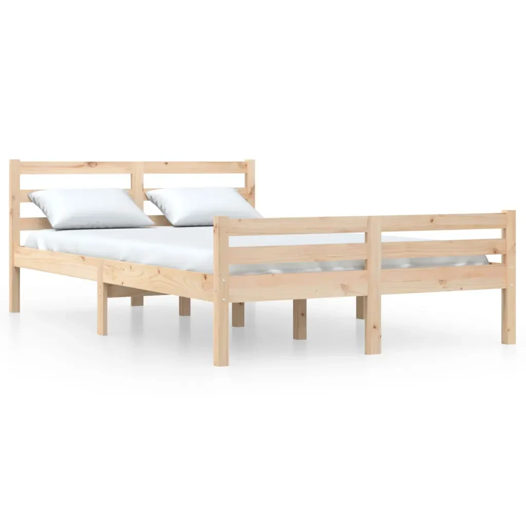 Letto matrimoniale | Letto per adulti | Giroletto in Legno Massello 140x190 cm