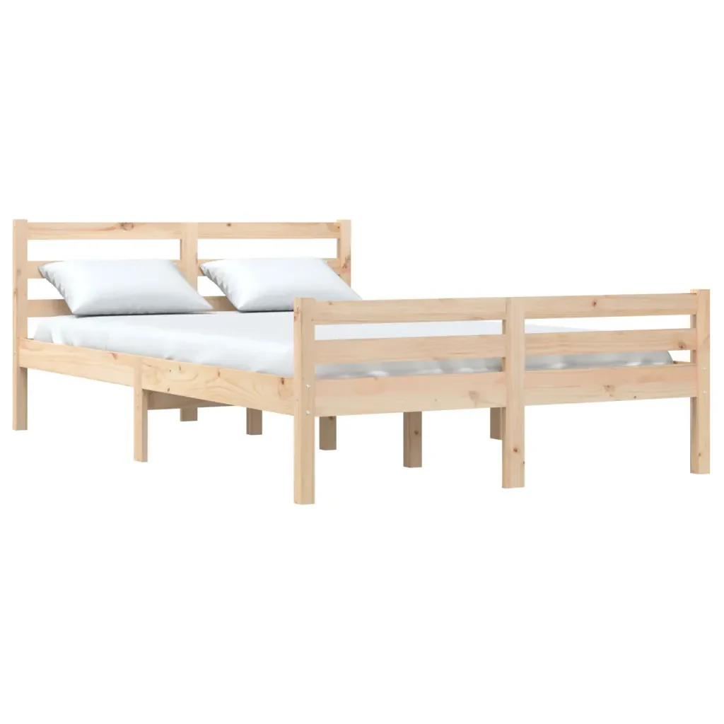 Letto matrimoniale | Letto per adulti | Giroletto in Legno Massello 140x190 cm - Image 3
