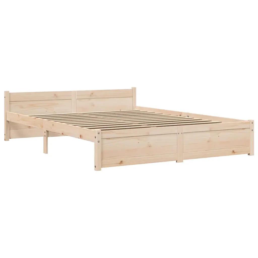 Letto matrimoniale | Letto per adulti | Giroletto in Legno Massello 140x190 cm - Image 3