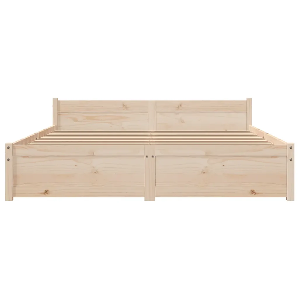 Letto matrimoniale | Letto per adulti | Giroletto in Legno Massello 140x190 cm - Image 4