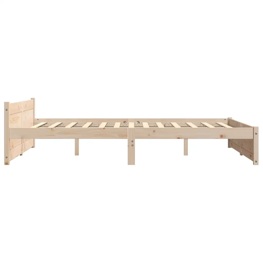 Letto matrimoniale | Letto per adulti | Giroletto in Legno Massello 140x190 cm - Image 5