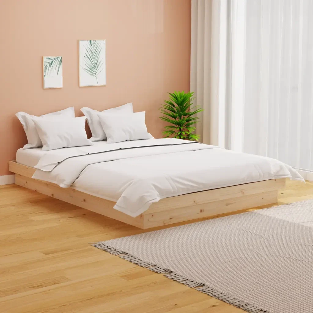Letto matrimoniale | Letto per adulti | Giroletto in Legno Massello 140x190 cm - Image 2
