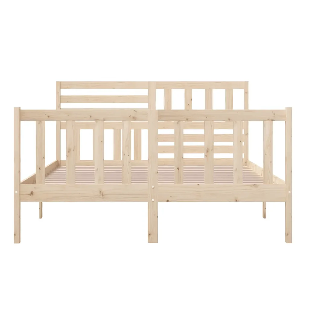 Letto matrimoniale | Letto per adulti | Giroletto in Legno Massello 140x200 cm - Image 5