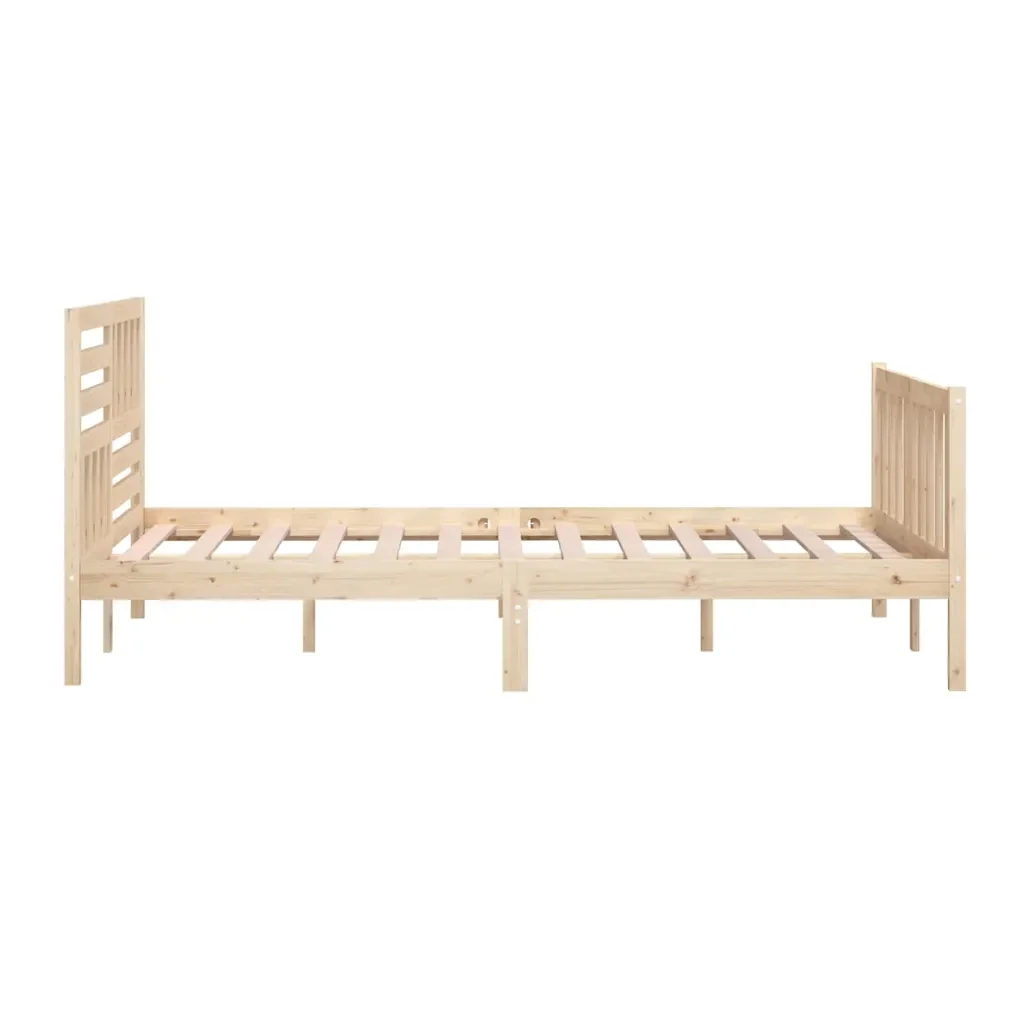 Letto matrimoniale | Letto per adulti | Giroletto in Legno Massello 140x200 cm - Image 6