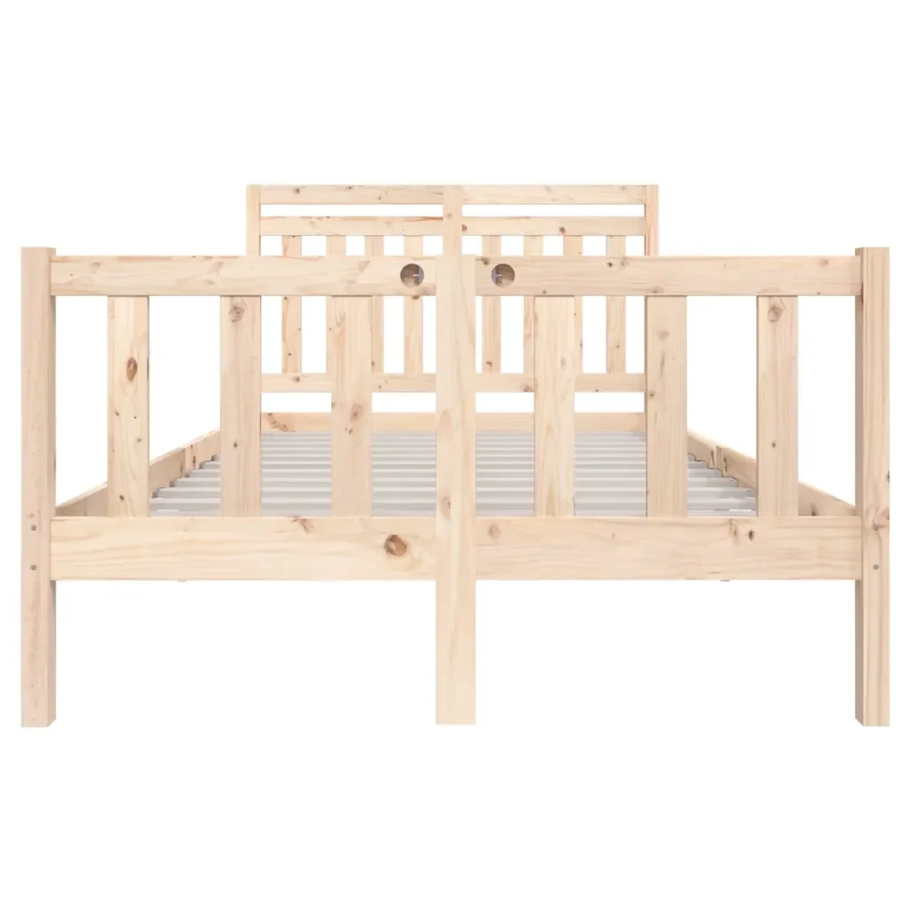 Letto matrimoniale | Letto per adulti | Giroletto in Legno Massello 140x200 cm - Image 4