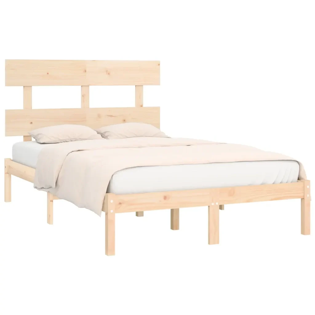 Letto matrimoniale | Letto per adulti | Giroletto in Legno Massello 150x200 cm King Size - Image 4