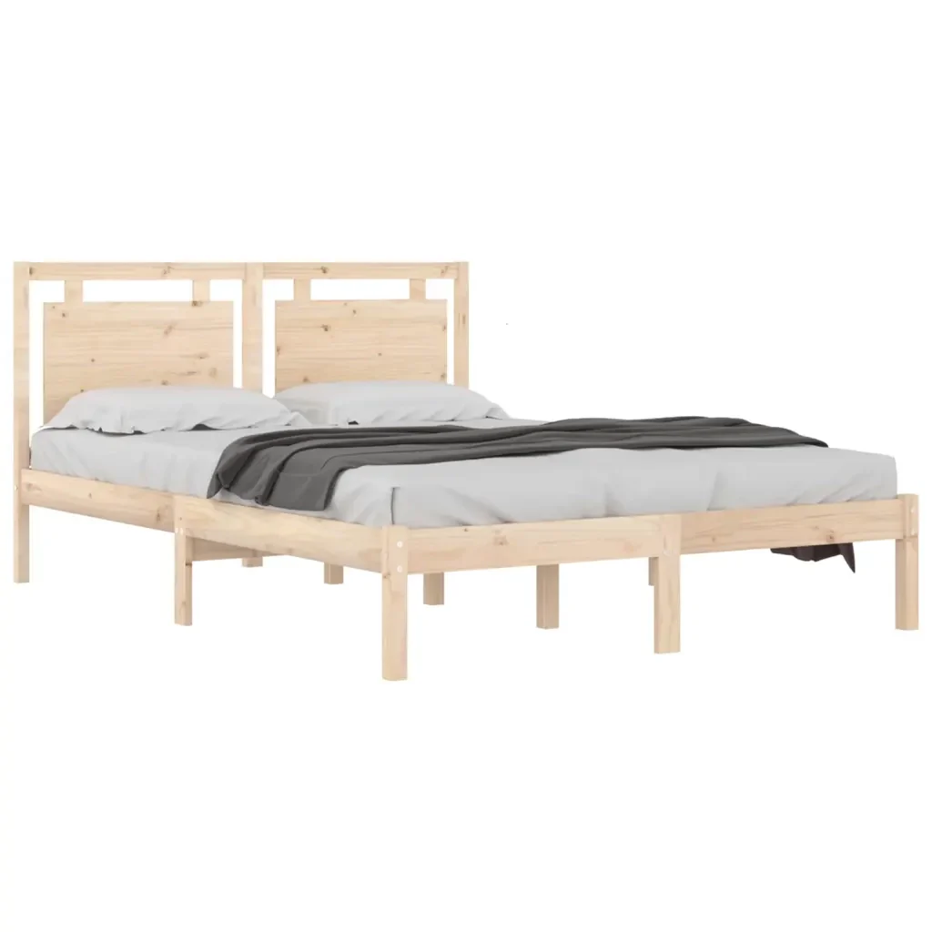 Letto matrimoniale | Letto per adulti | Giroletto in Legno Massello 150x200 cm King Size - Image 3