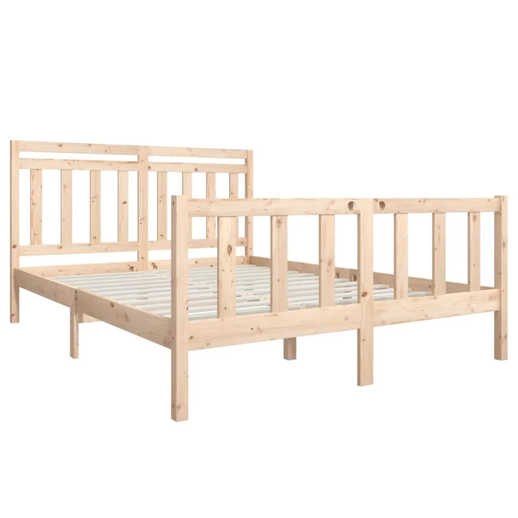 Letto matrimoniale | Letto per adulti | Giroletto in Legno Massello 160x200 cm - Image 3