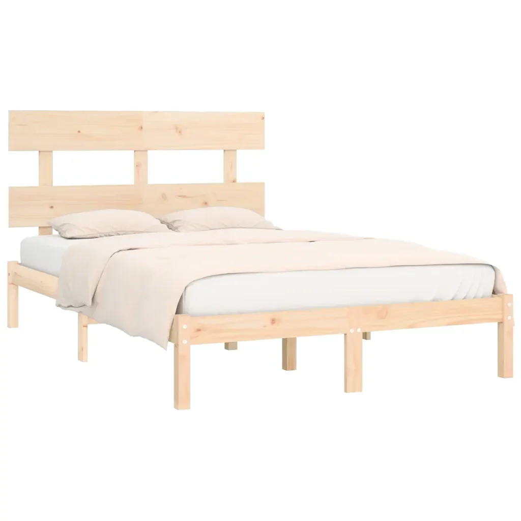 Letto matrimoniale | Letto per adulti | Giroletto in Legno Massello 200x200 cm - Image 3