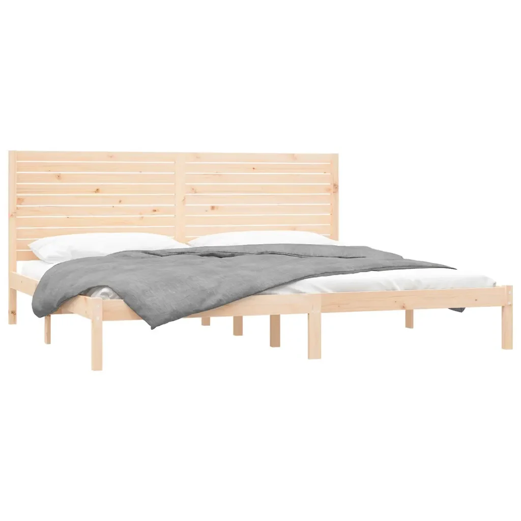 Letto matrimoniale | Letto per adulti | Giroletto in Legno Massello 200x200 cm - Image 4