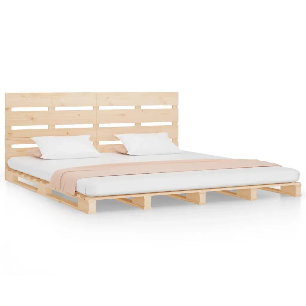 Letto matrimoniale | Letto per adulti | Giroletto in Legno Massello di Pino 120x190 cm Small Double