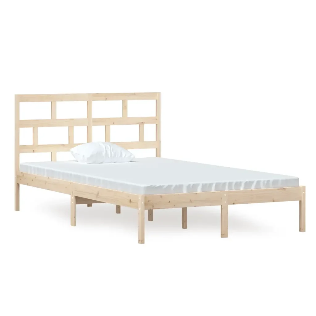 Letto matrimoniale | Letto per adulti | Giroletto in Legno Massello di Pino 120x200 cm