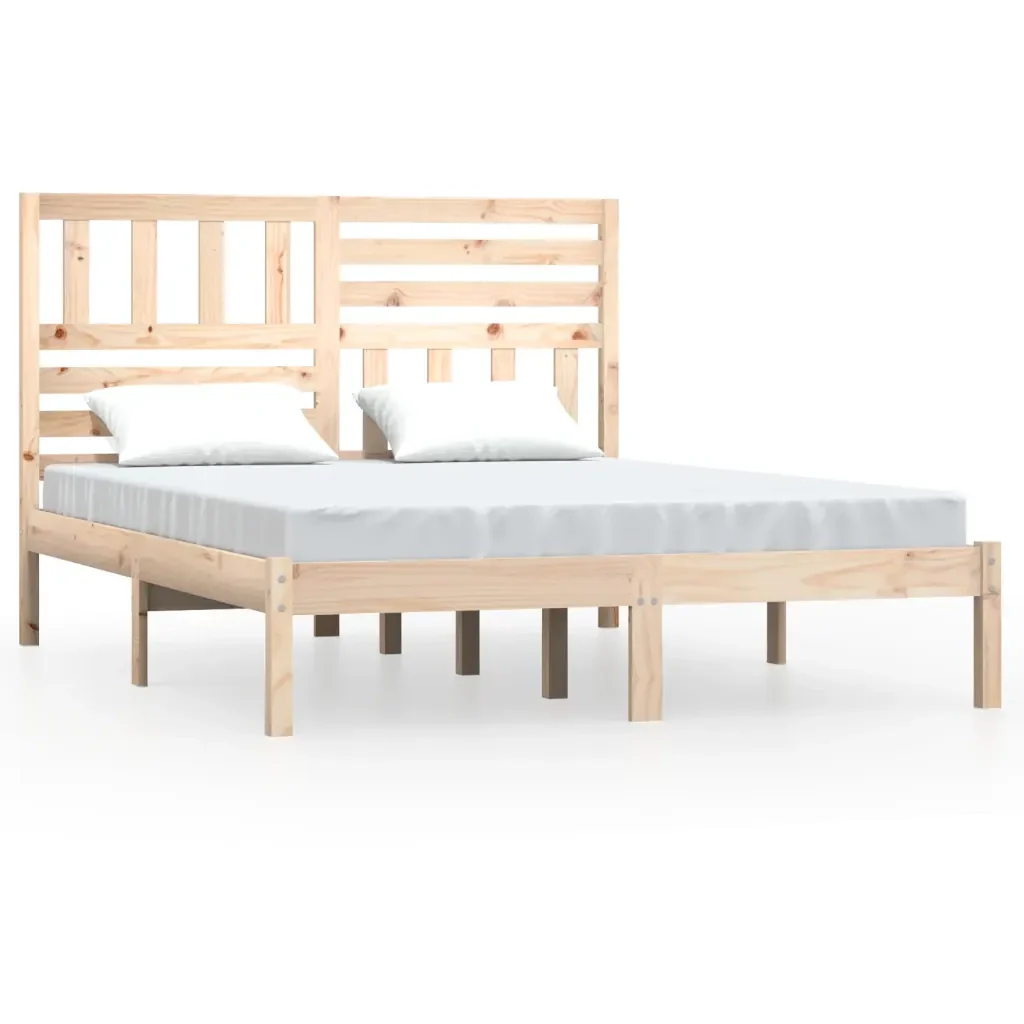 Letto matrimoniale | Letto per adulti | Giroletto in Legno Massello di Pino 120x200 cm