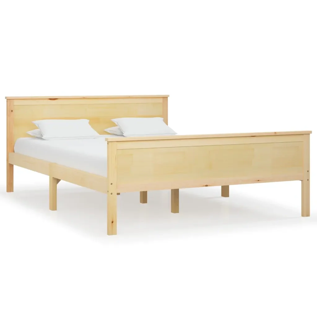 Letto matrimoniale | Letto per adulti | Giroletto in Legno Massello di Pino 120x200 cm