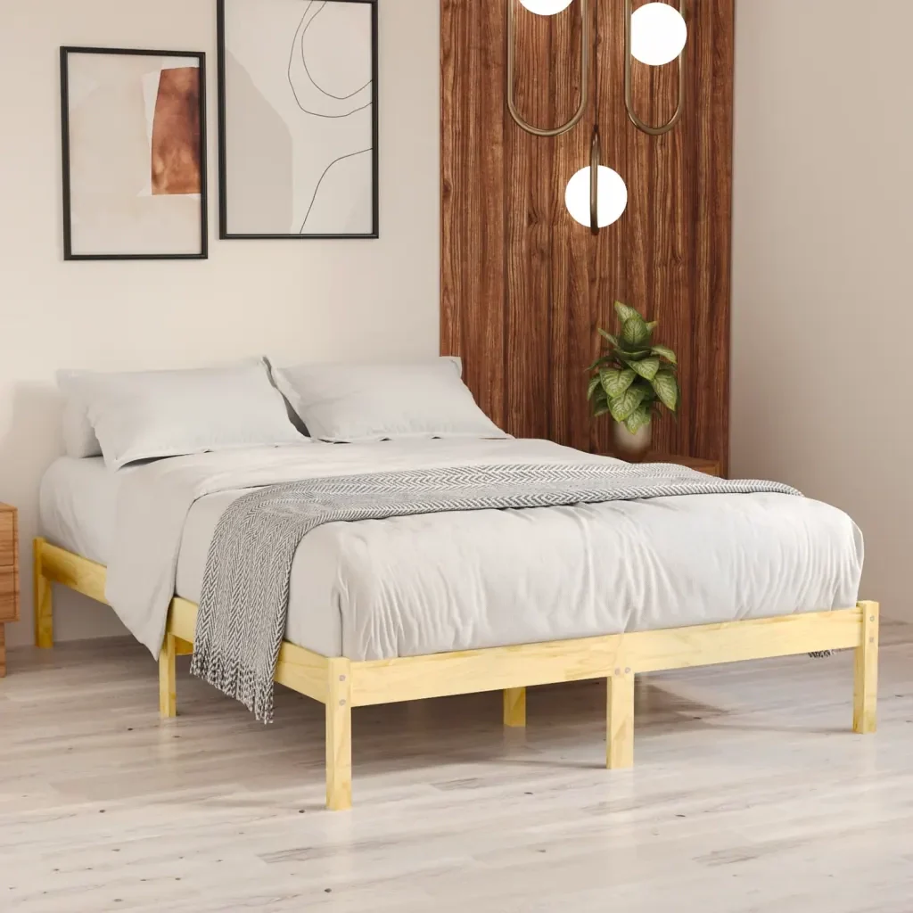 Letto matrimoniale | Letto per adulti | Giroletto in Legno Massello di Pino 120x200 cm - Image 2