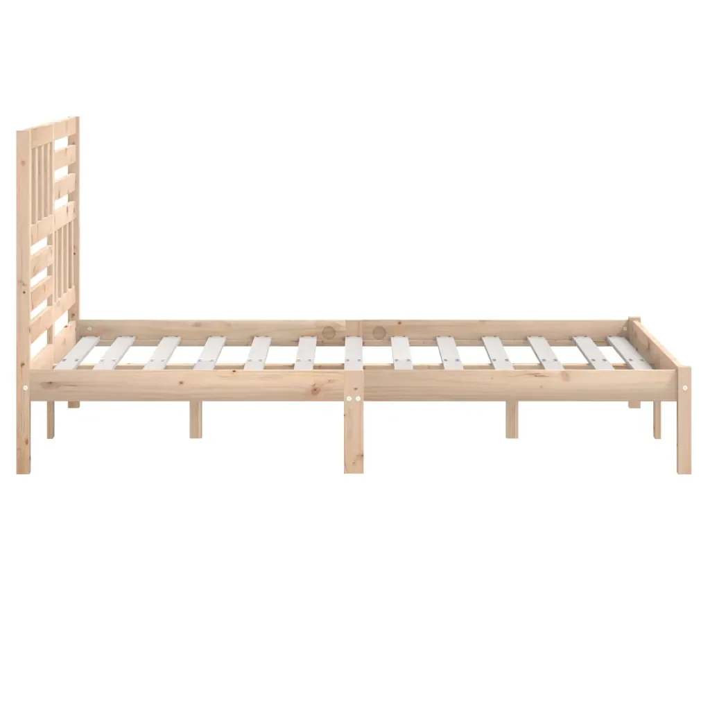 Letto matrimoniale | Letto per adulti | Giroletto in Legno Massello di Pino 120x200 cm - Image 5